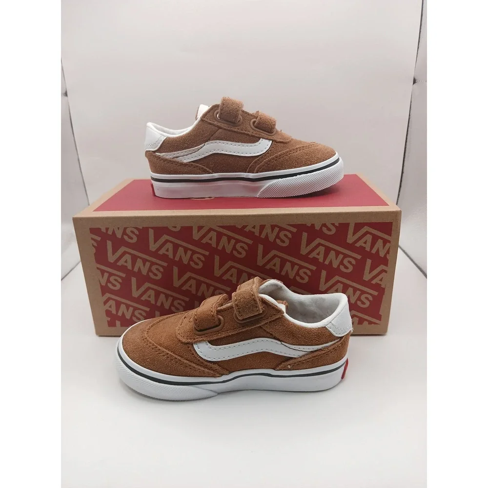 Vans Brooklyn Ls V Toddler Suede Chipmunk Brown Sneakers VN000D7XGWT Size 7.0 TD